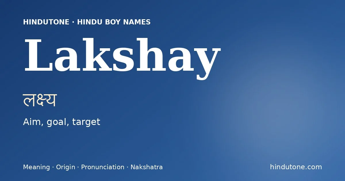 Lakshay — Hindu Boy Names with L