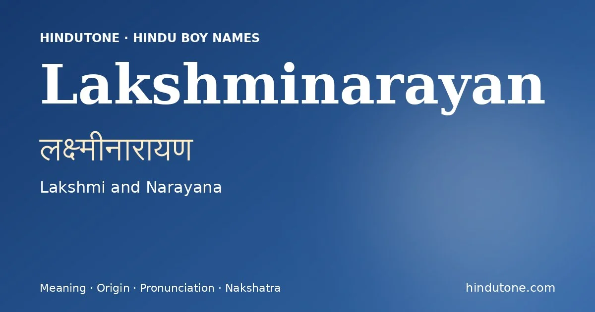 Lakshminarayan — Hindu Boy Names with L