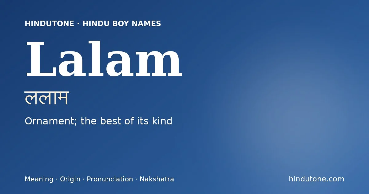 Lalam — Hindu Boy Names with L