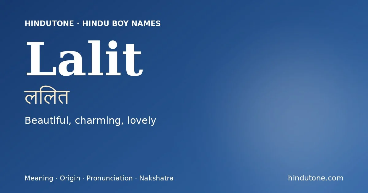 Lalit — Hindu Boy Names with L