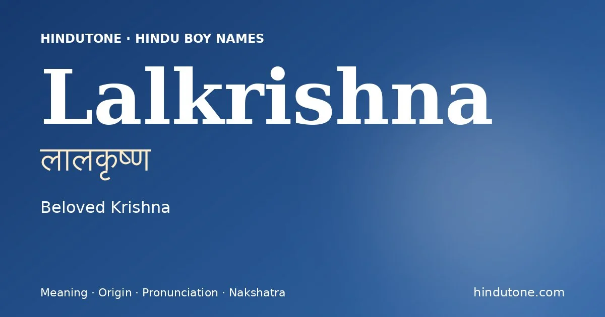 Lalkrishna — Hindu Boy Names with L