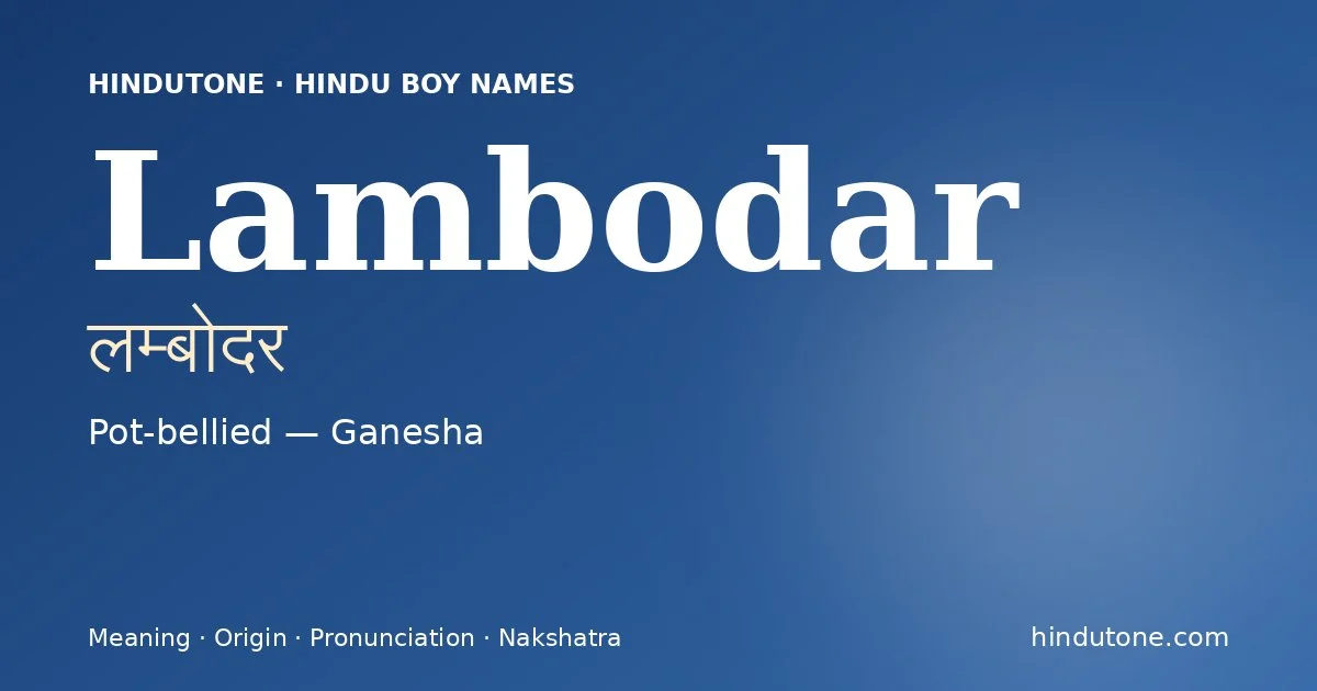 Lambodar — Hindu Boy Names with L