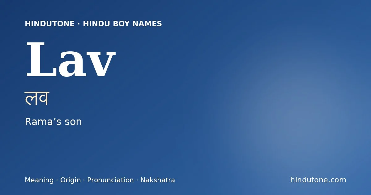 Lav — Hindu Boy Names with L