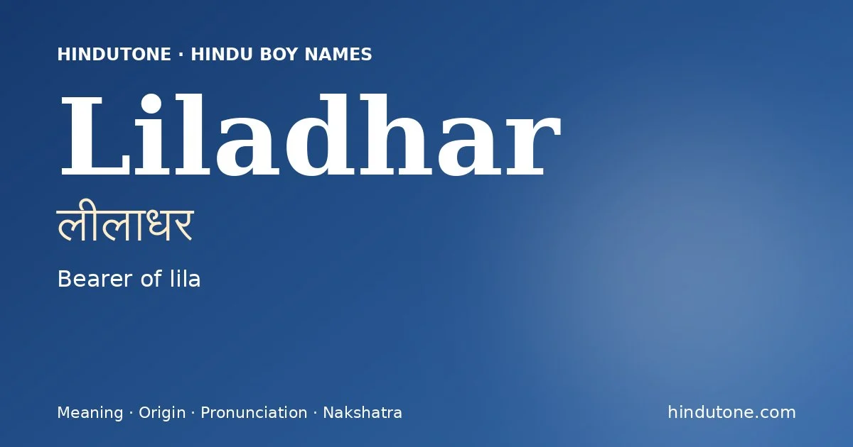 Liladhar — Hindu Boy Names with L