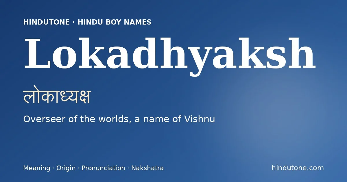Lokadhyaksh — Hindu Boy Names with L