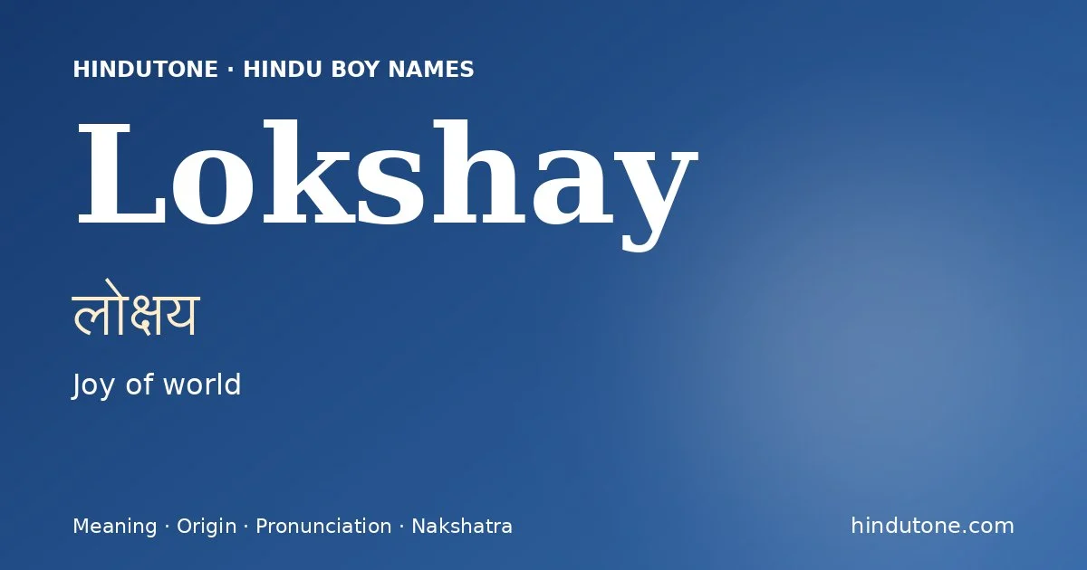 Lokshay — Hindu Boy Names with L
