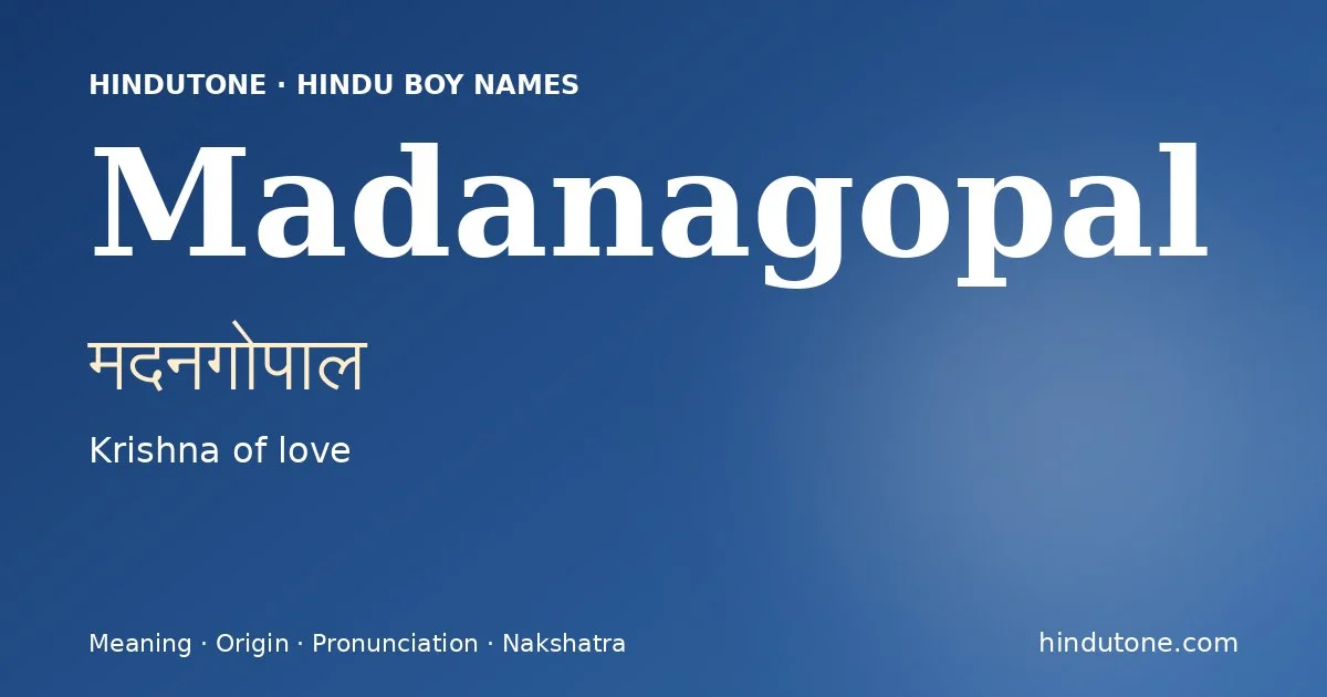 Madanagopal — Hindu Boy Names with M
