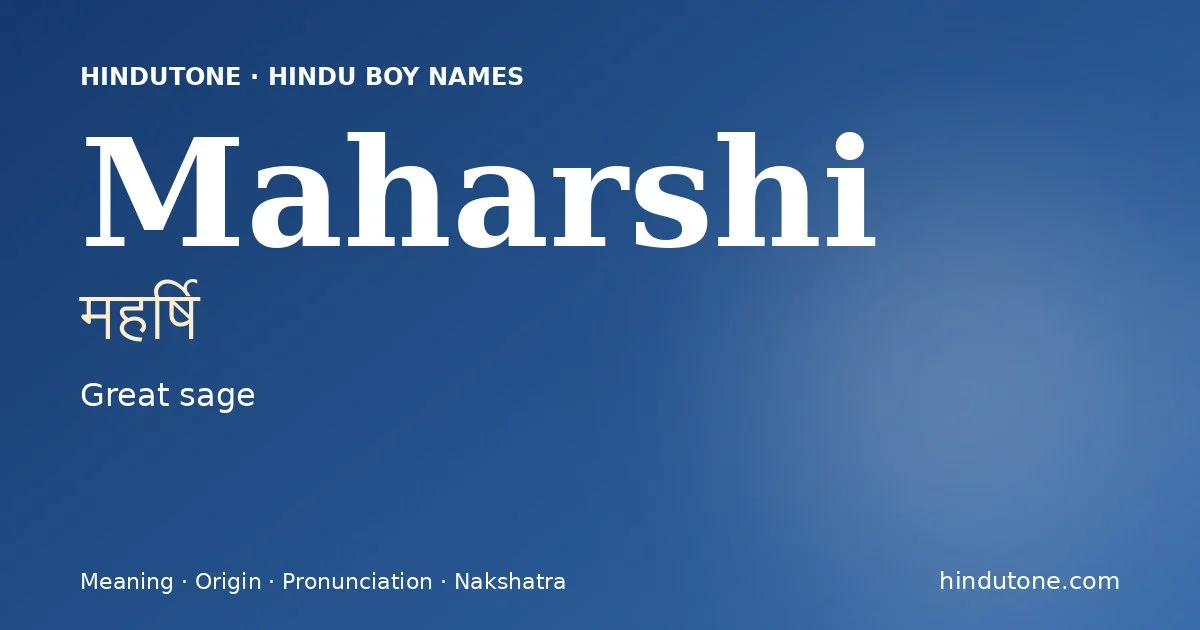Maharshi — Hindu Boy Names with M
