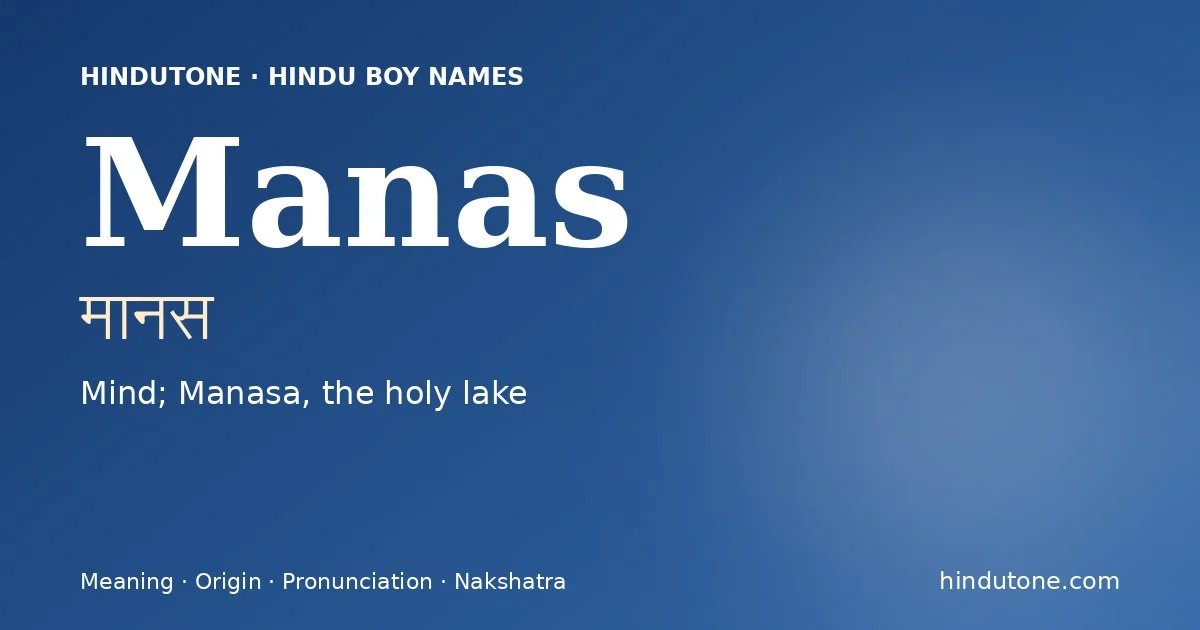 Manas — Hindu Boy Names with M