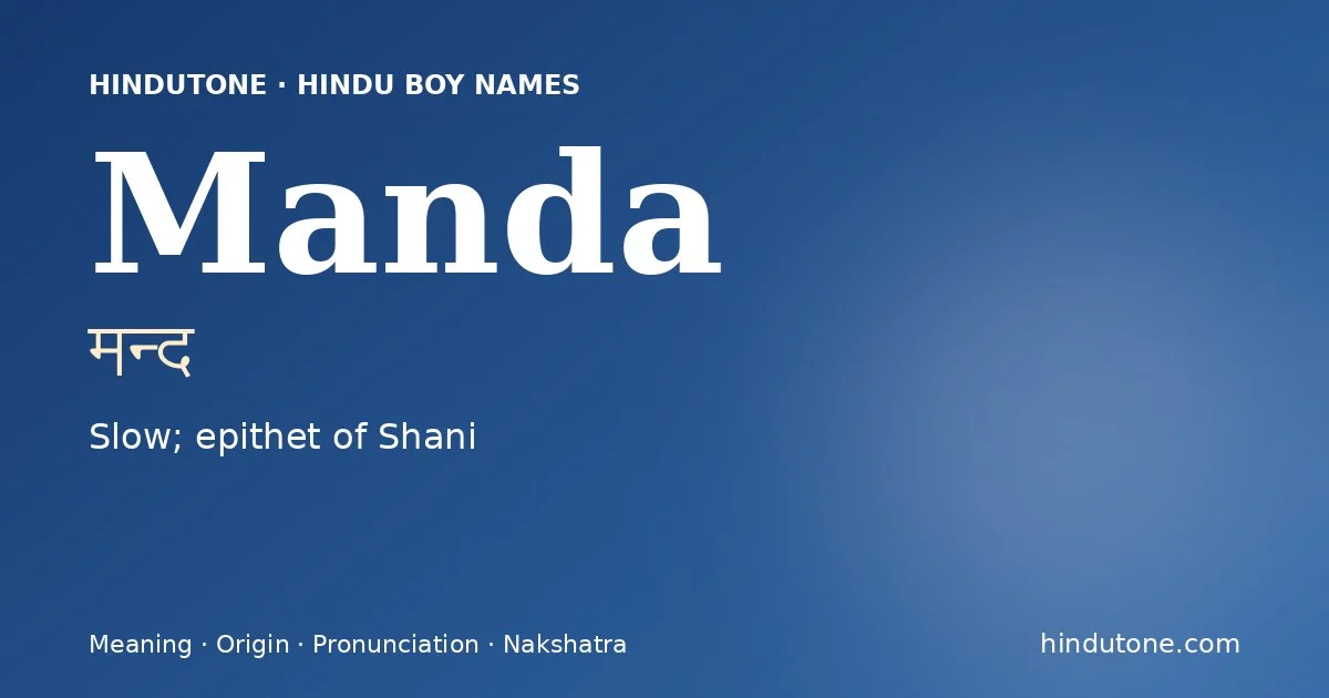 Manda — Hindu Boy Names with M