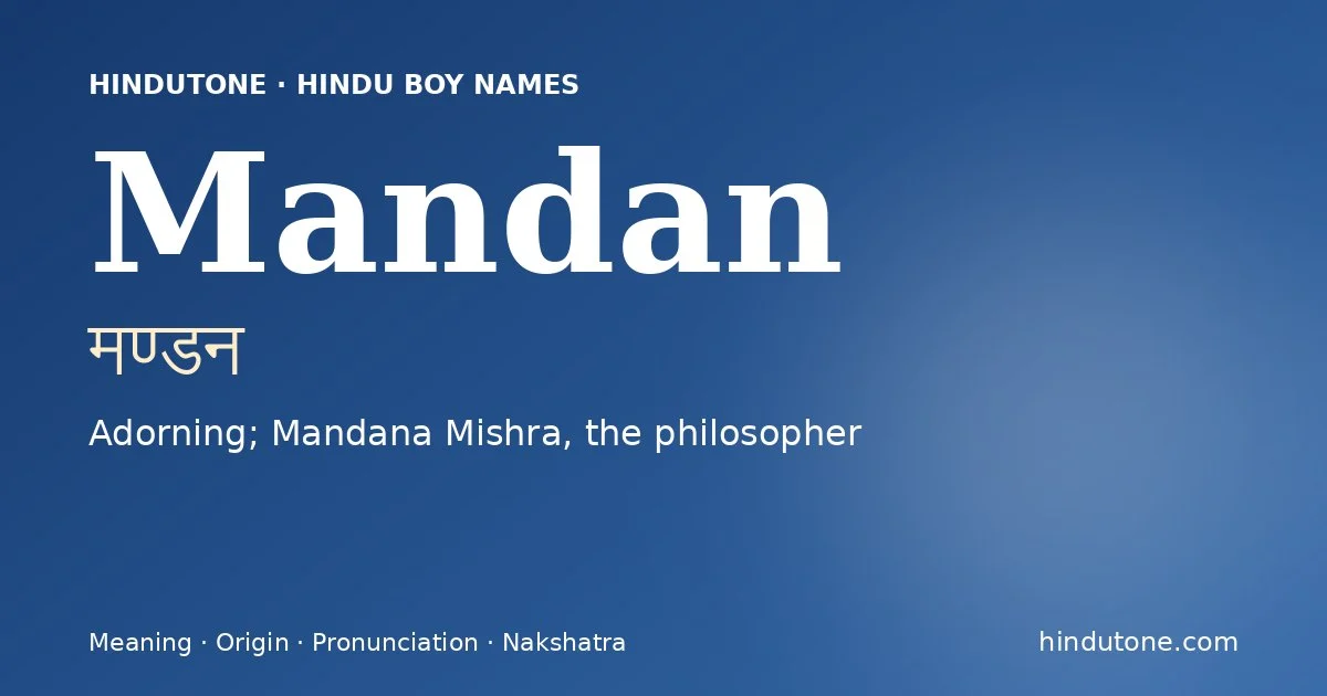 Mandan — Hindu Boy Names with M