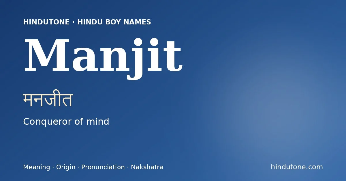 Manjit — Hindu Boy Names with M