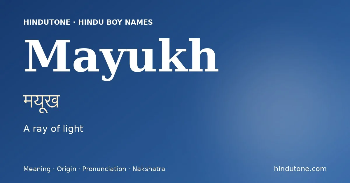 Mayukh — Hindu Boy Names with M