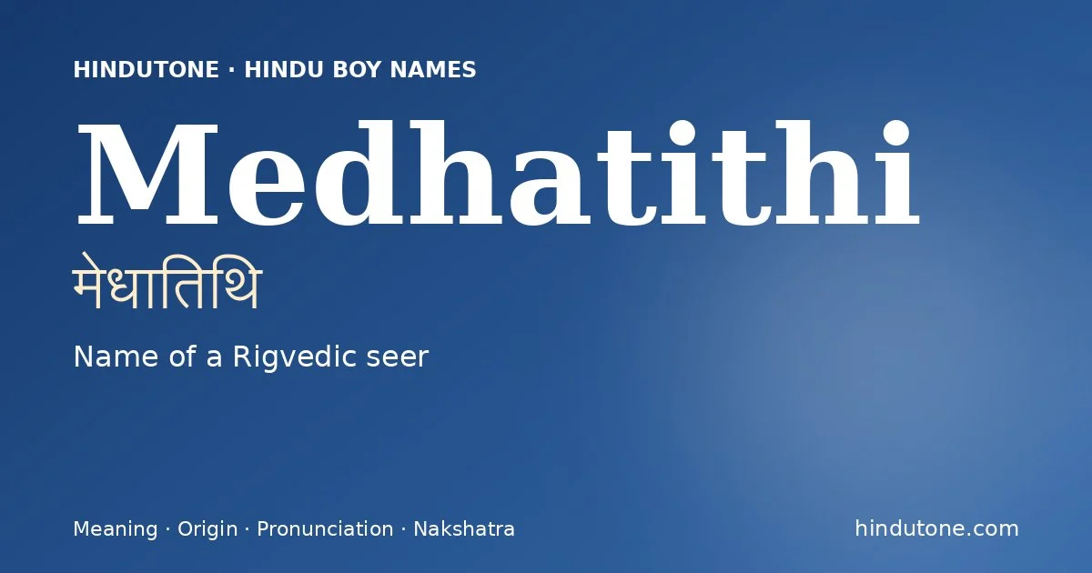 Medhatithi — Hindu Boy Names with M