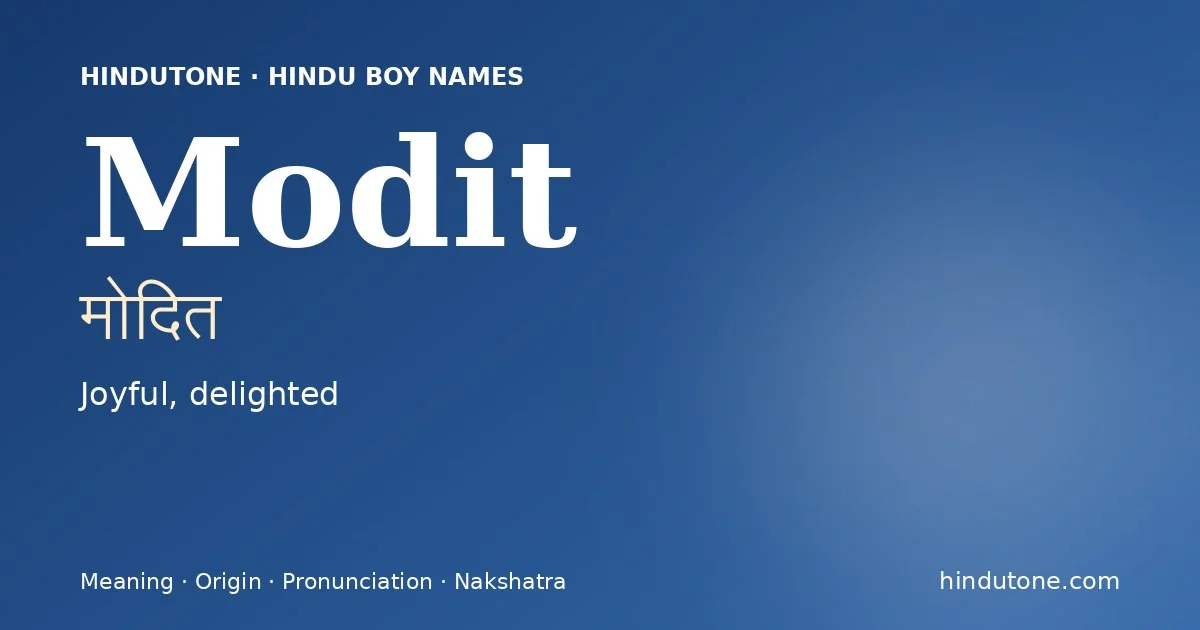 Modit — Hindu Boy Names with M