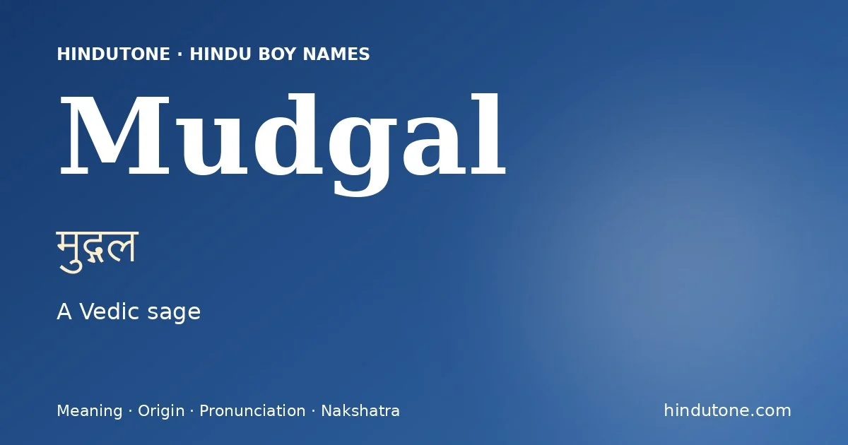 Mudgal — Hindu Boy Names with M