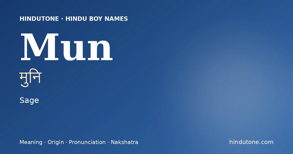 Mun — Hindu Boy Names with M