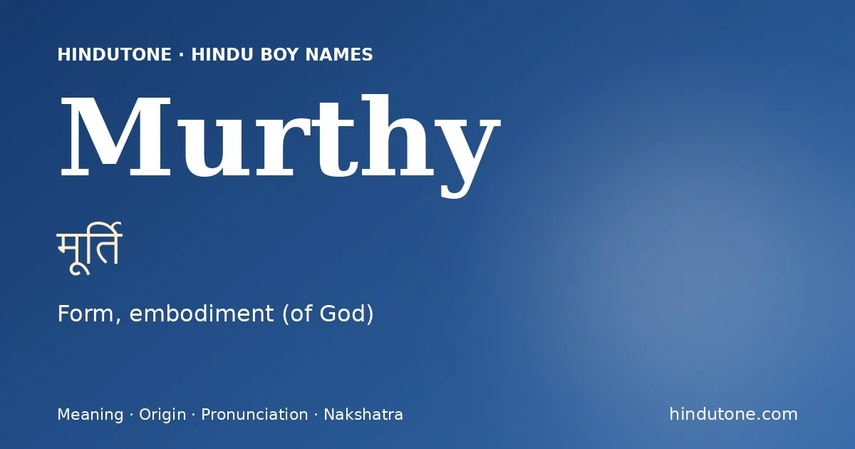 Murthy — Hindu Boy Names with M