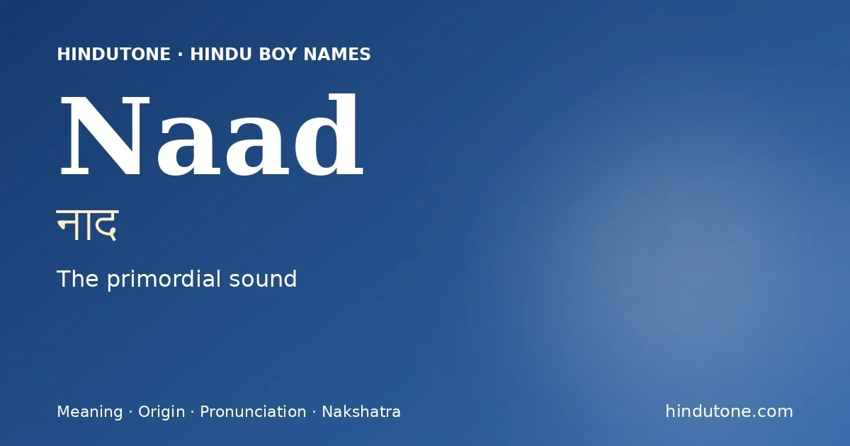 Naad — Hindu Boy Names with N