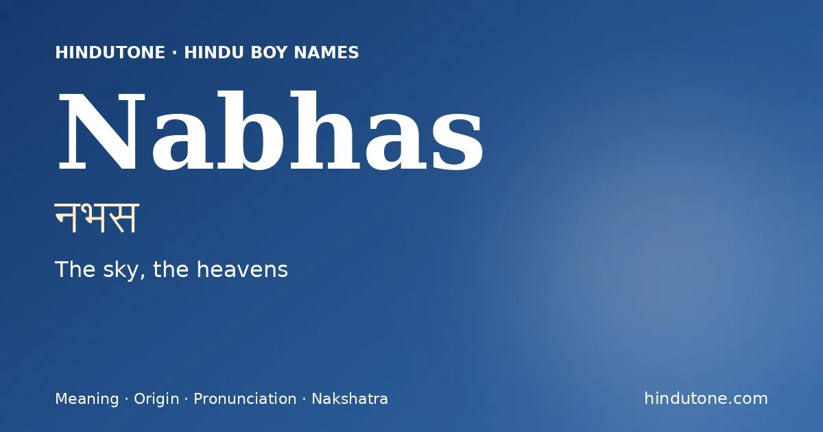 Nabhas — Hindu Boy Names with N