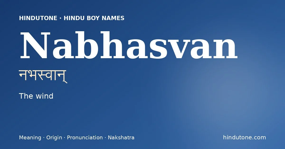 Nabhasvan — Hindu Boy Names with N