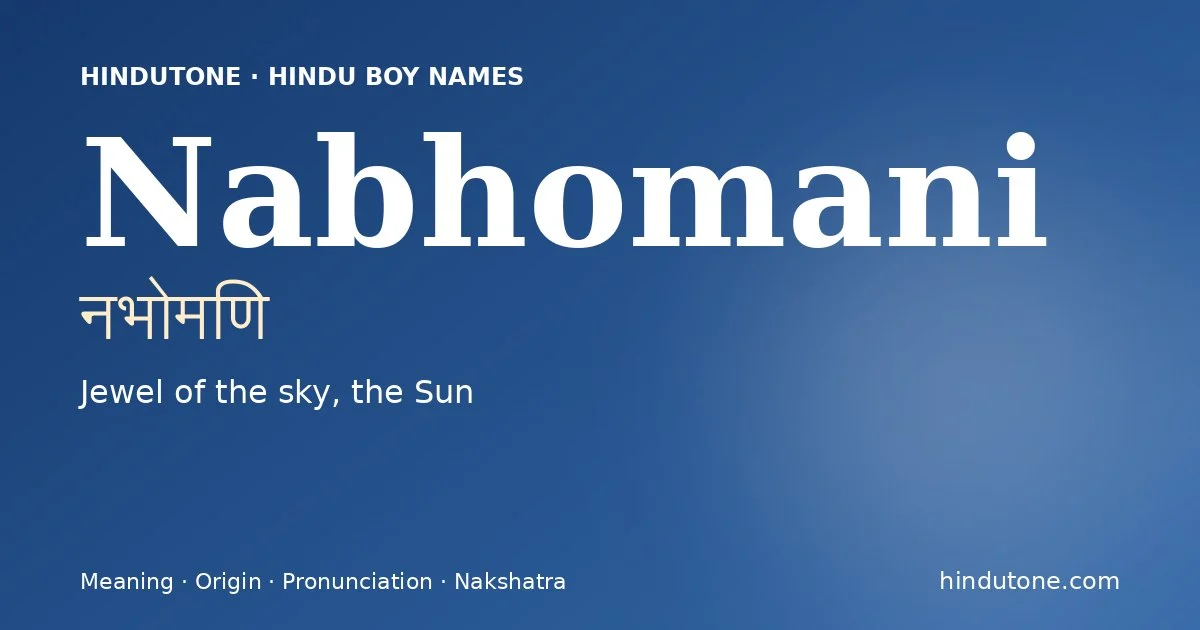 Nabhomani — Hindu Boy Names with N