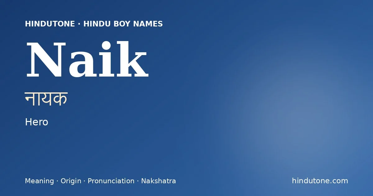 Naik — Hindu Boy Names with N
