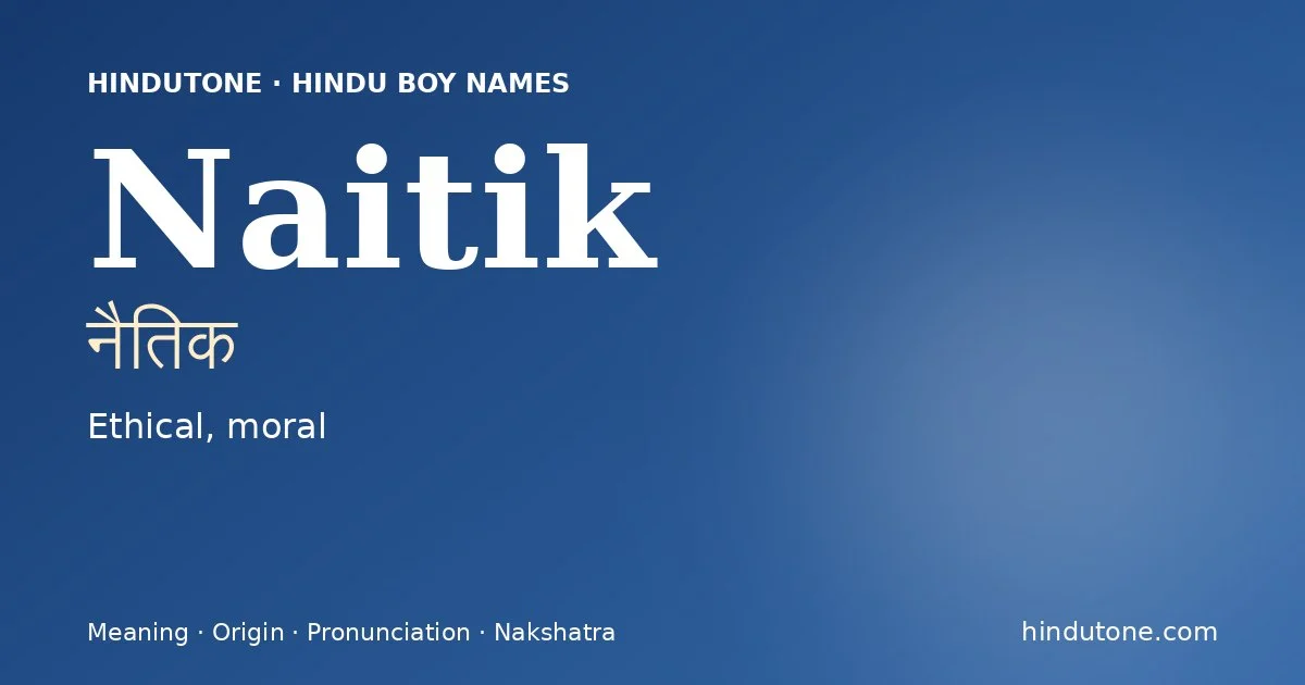 Naitik — Hindu Boy Names with N