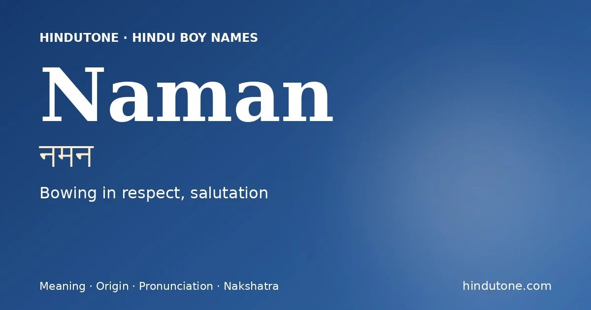 Naman — Hindu Boy Names with N