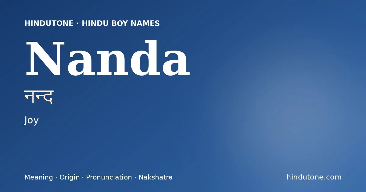 Nanda — Hindu Boy Names with N