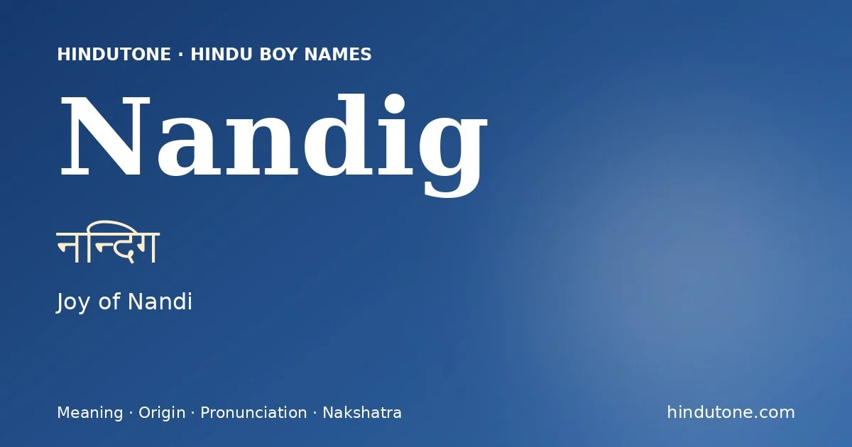 Nandig — Hindu Boy Names with N