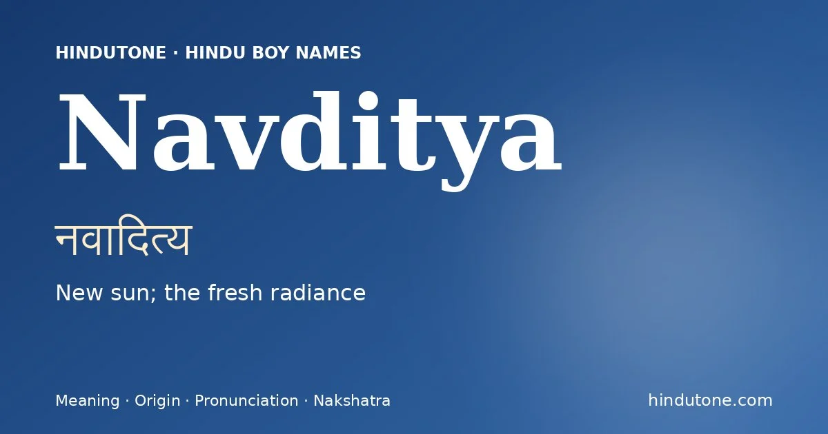 Navditya — Hindu Boy Names with N