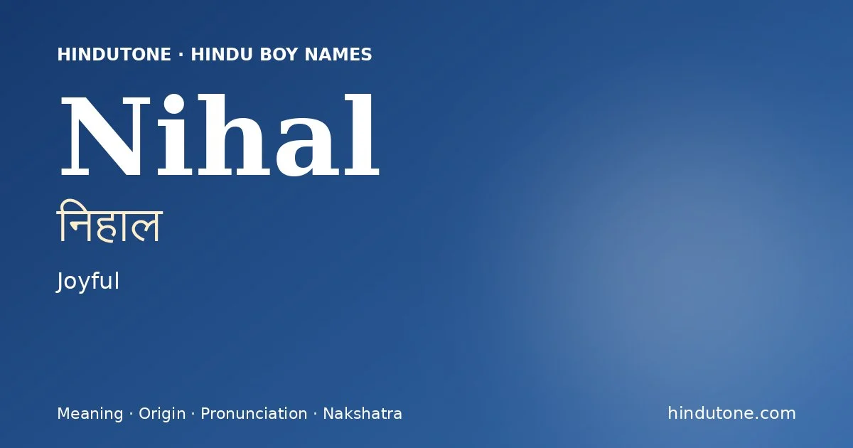Nihal — Hindu Boy Names with N