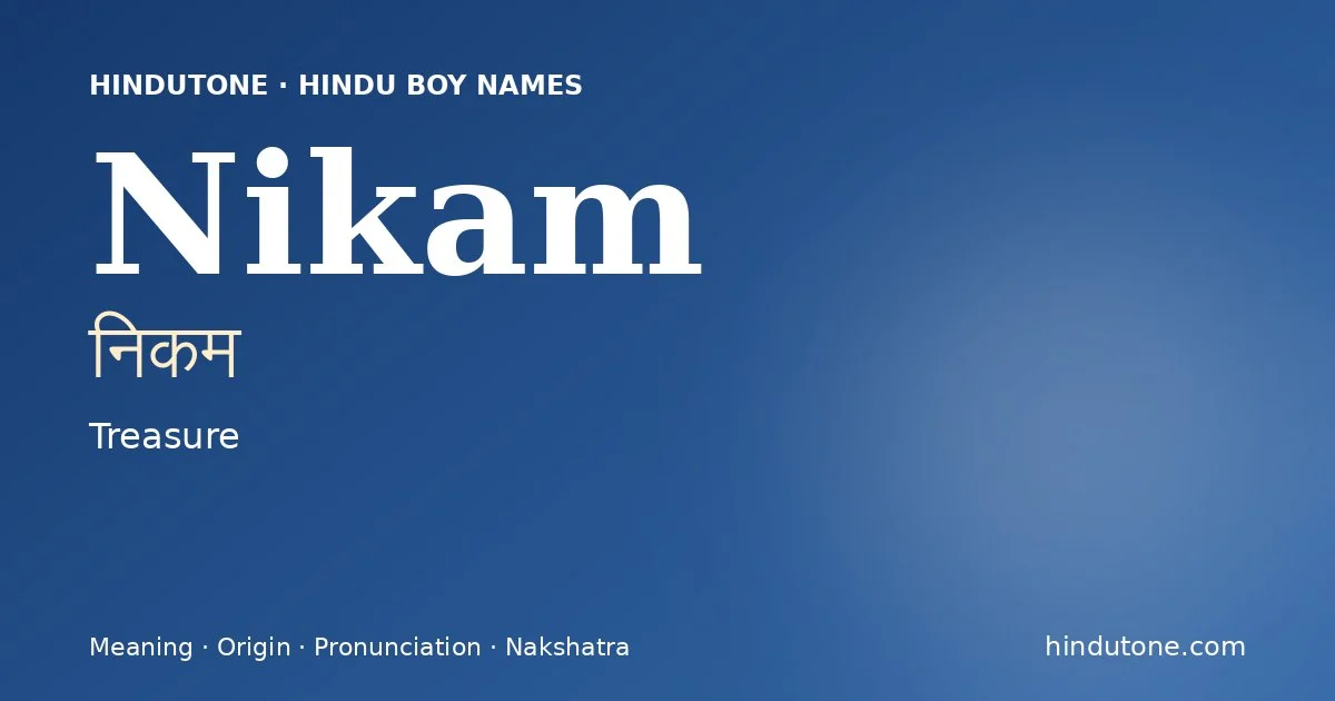 Nikam — Hindu Boy Names with N
