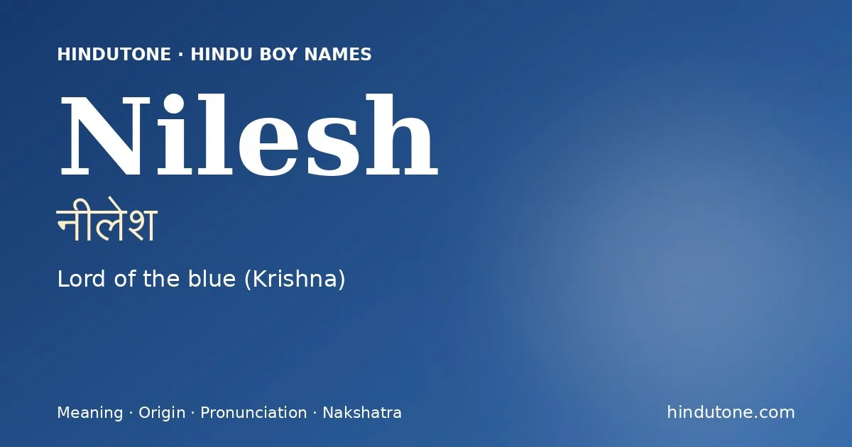 Nilesh — Hindu Boy Names with N