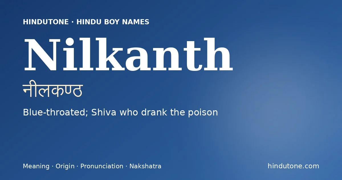 Nilkanth — Hindu Boy Names with N