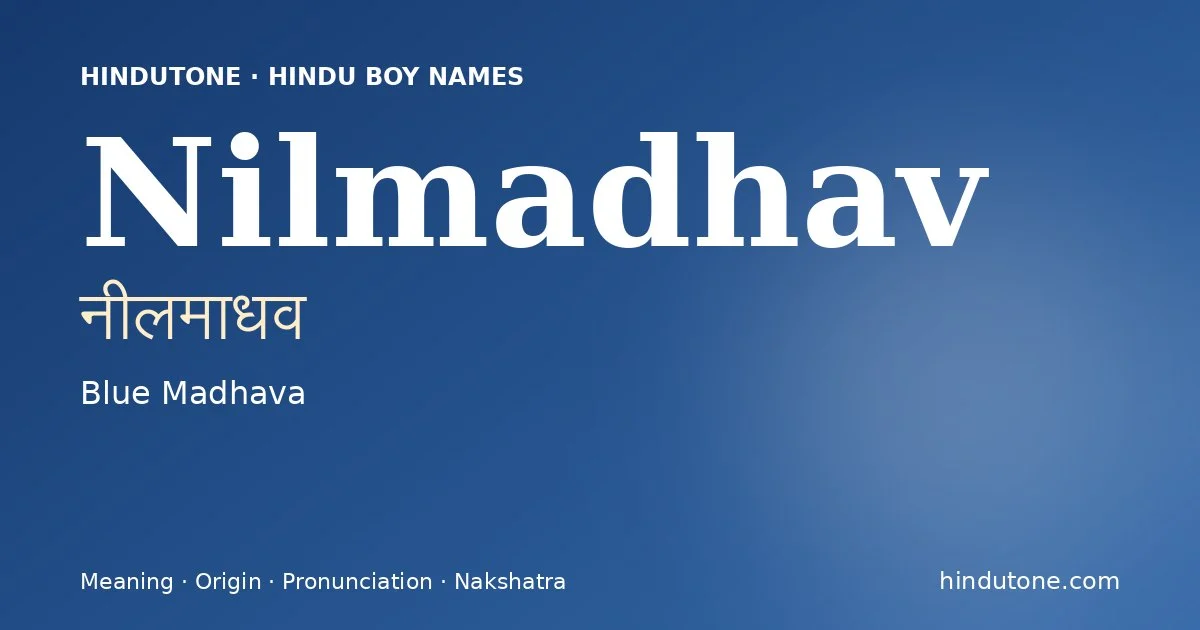 Nilmadhav — Hindu Boy Names with N