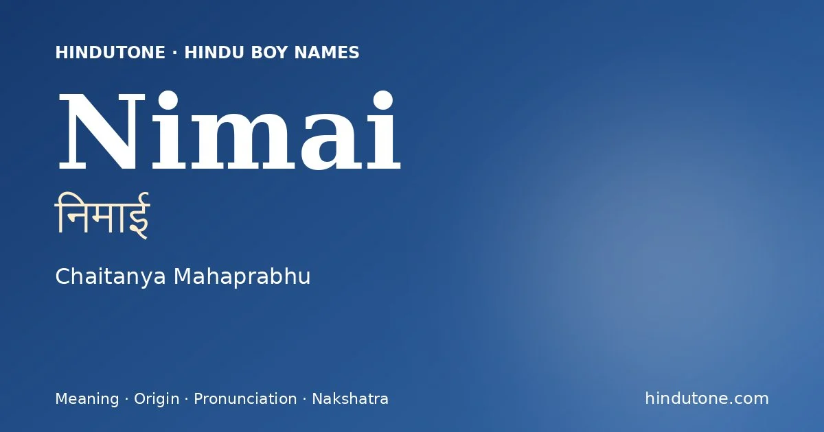 Nimai — Hindu Boy Names with N