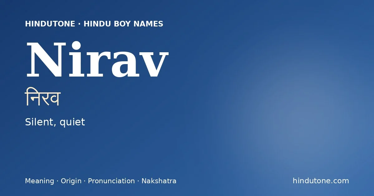 Nirav — Hindu Boy Names with N