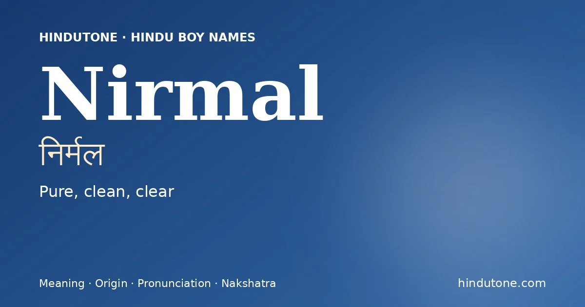 Nirmal — Hindu Boy Names with N