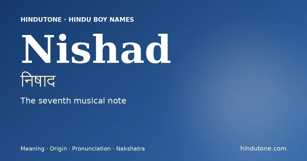 Nishad — Hindu Boy Names with N