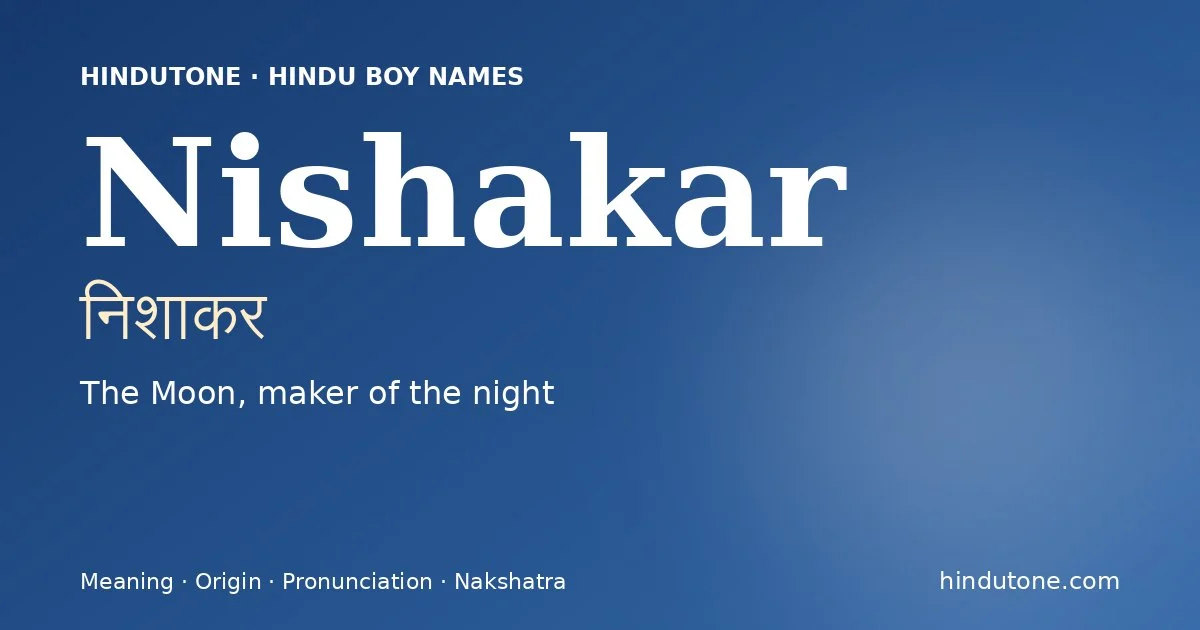 Nishakar — Hindu Boy Names with N