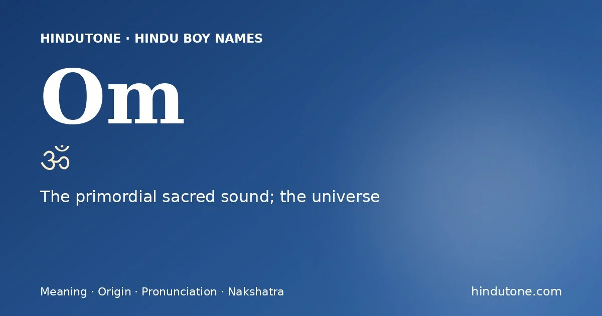 Om — Hindu Boy Names with O
