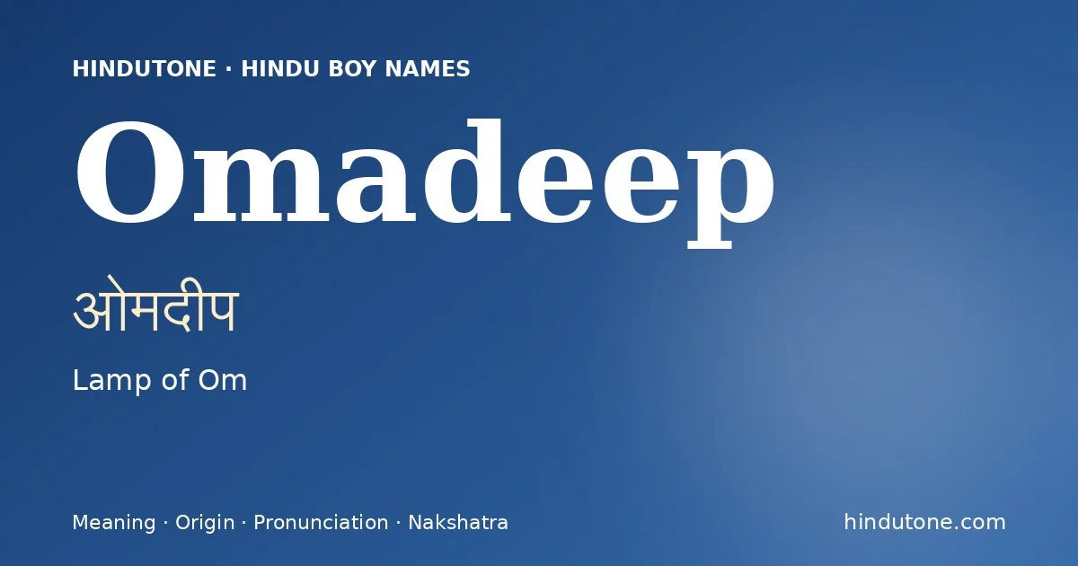 Omadeep — Hindu Boy Names with O