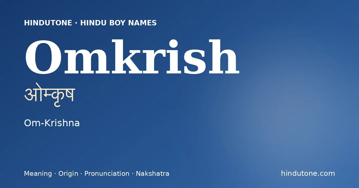 Omkrish — Hindu Boy Names with O