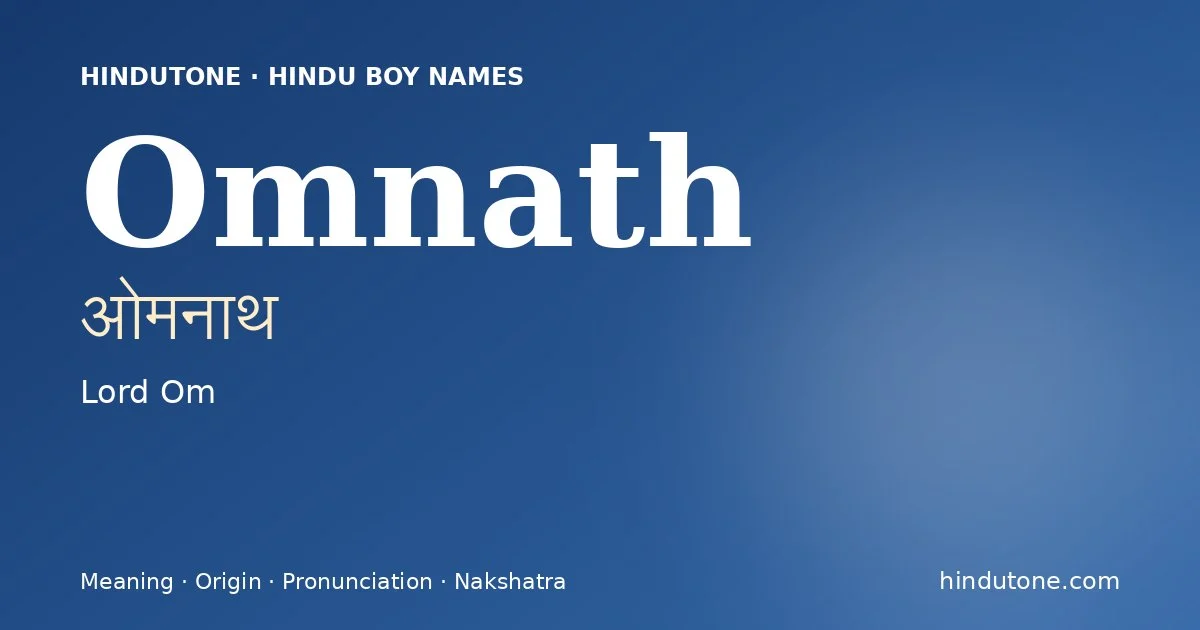 Omnath — Hindu Boy Names with O