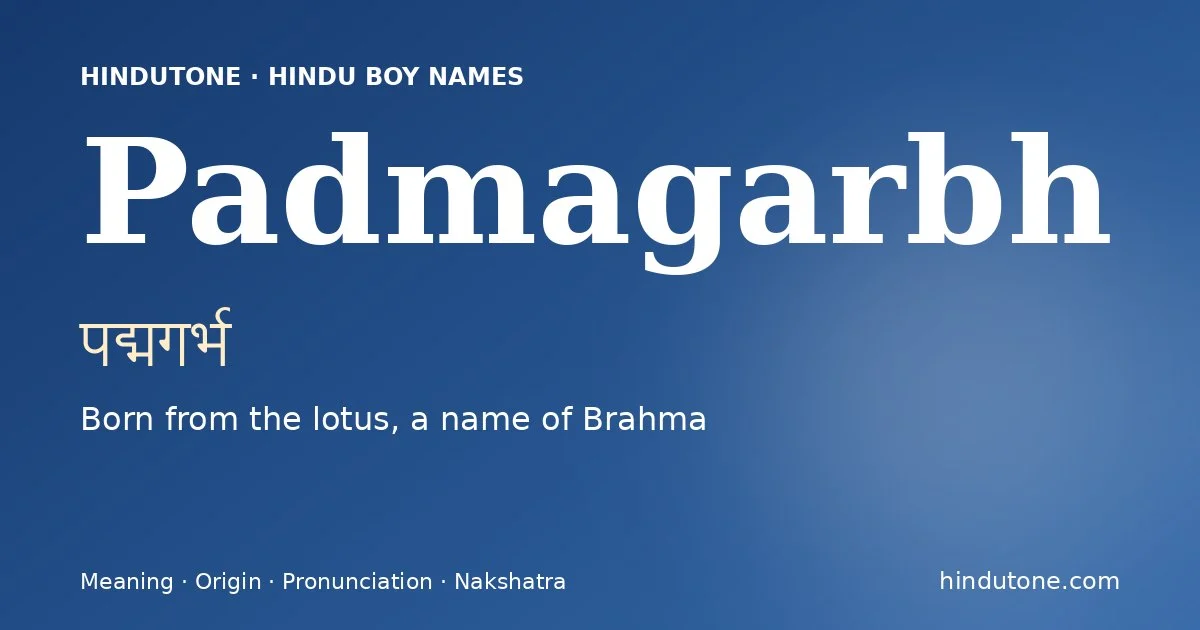Padmagarbh — Hindu Boy Names with P