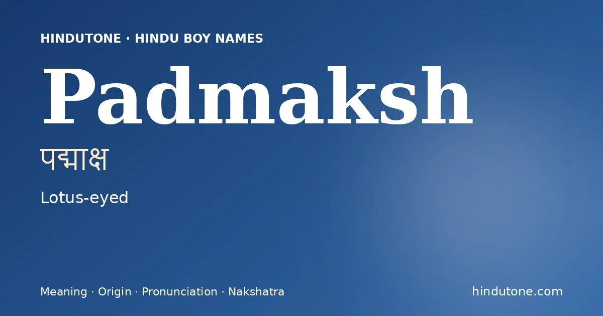 Padmaksh — Hindu Boy Names with P