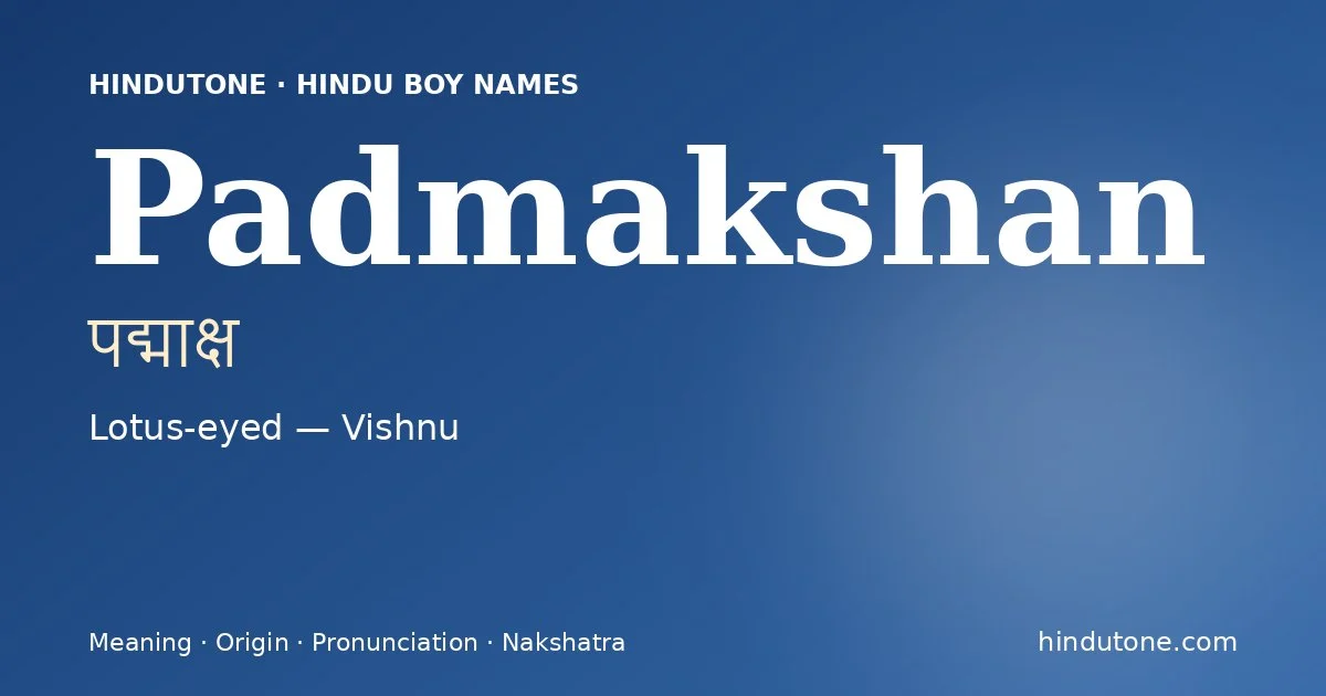 Padmakshan — Hindu Boy Names with P