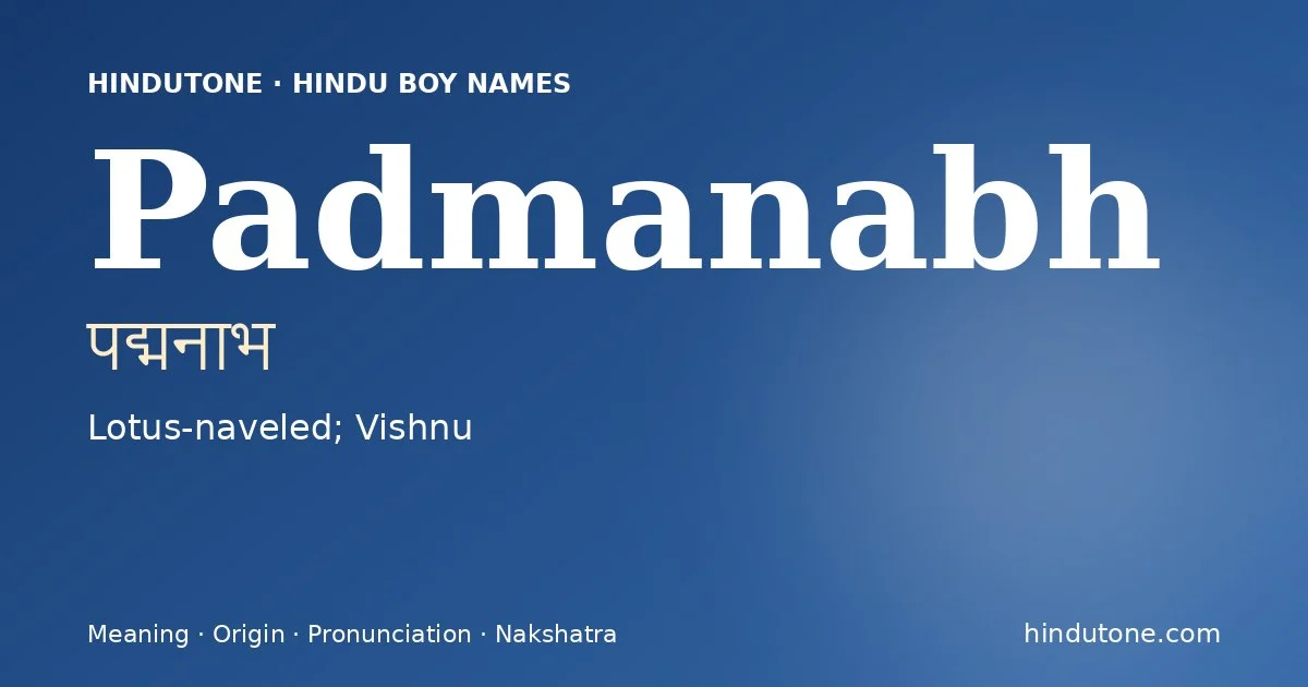 Padmanabh — Hindu Boy Names with P
